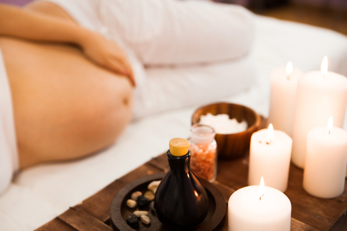 Pregnant Woman having massage