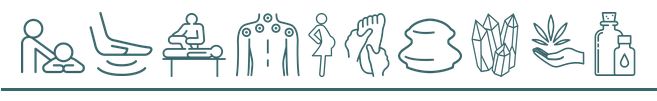 massage icons that describe Megan's massage services