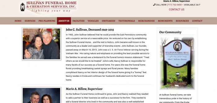 Sullivan Funeral Services website homepage Logo