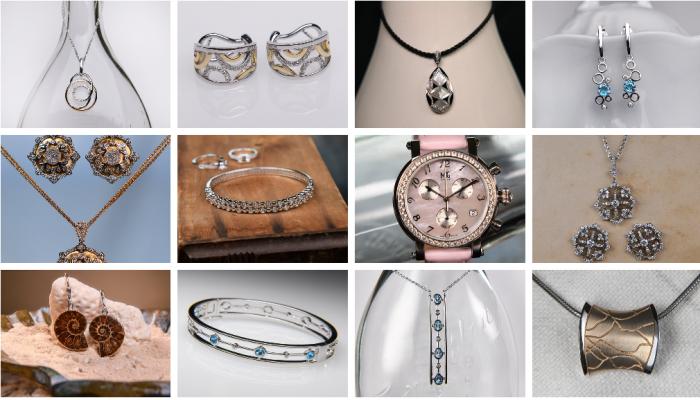 bracelets, rings, earrings and necklaces Logo
