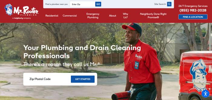 Mr Rooter website homepage Logo