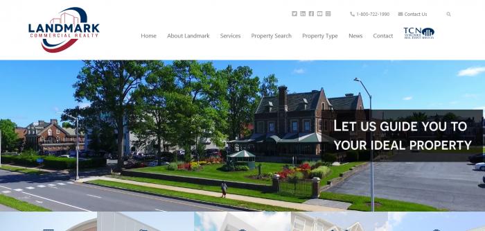 Landmark Commercial Realty website home page Logo